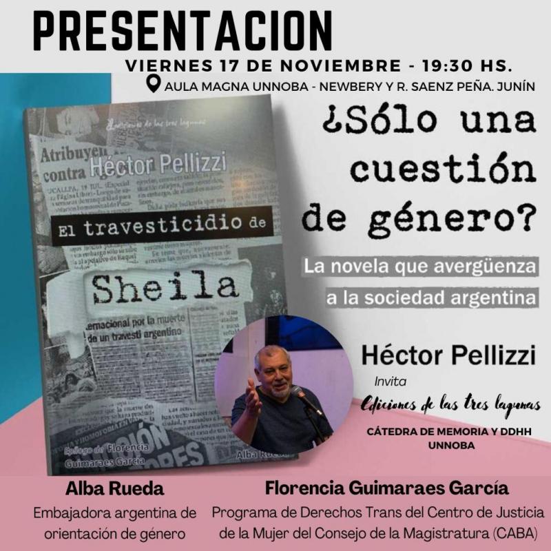 Este viernes se presenta el libro "El travestido de Sheila", escrito por Héctor Pellizi