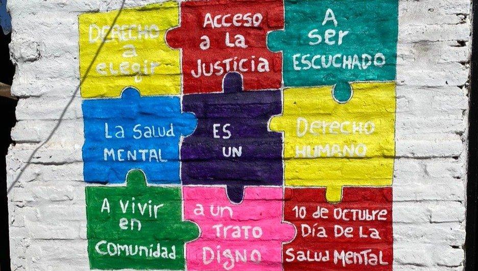 Pintaron en Don Ito, un mural por el Día de la Salud Mental