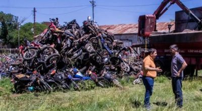 El municipio de Junín realizó la compactación de alrededor de 1.600 motos